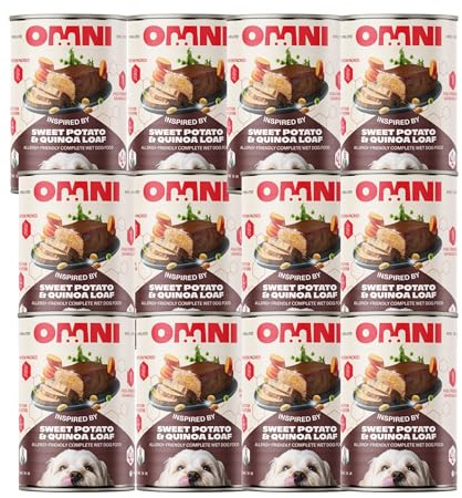 Omni Wet Dog Food for Adult Dogs - Sweet Potato & Quinoa Loaf Hypoallergenic Dog Food Vet-Formulated - Gut Friendly, Soya and Gluten Free, Pack of 12