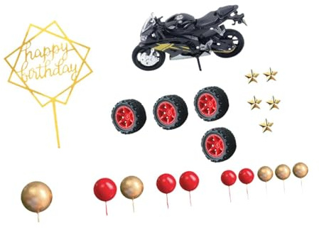 MotiveTech Motorcycle Birthday Cake Toppers for Motorcycle, Supplies for Men And Boys, Motorcycle Theme, Style F
