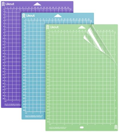 Likcut Set de 3 Tapetes de Corte para S41, Multipack de 3 Adherencias (Verde, Azul, Lila), Tamaño A4 (21,5x30,5 cm), Alfombrilla Adhesiva