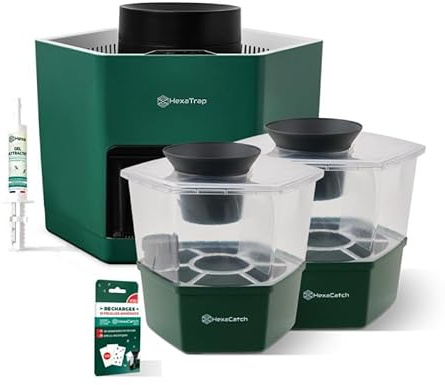 HEXATRAP BY FAVEX - Pack Double Action Anti‑Moustiques – Piège Extérieur + 2 Anti‑Ponte pour Réduction Durable des Moustiques au Jardin, Sans Insecticide