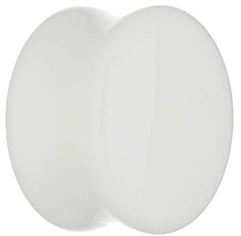 Treuheld® | Glas Ohr Plug | Weiß | 11 Größen | Double Flared