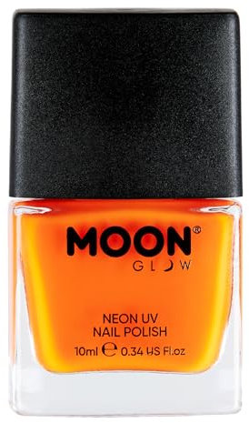 Moon Glow Neon UV-Nagellack, leuchtender Neon-Nagellack, leuchtet unter UV-Strahlung, (Intensives Orange, 10 ml (1 Stück))