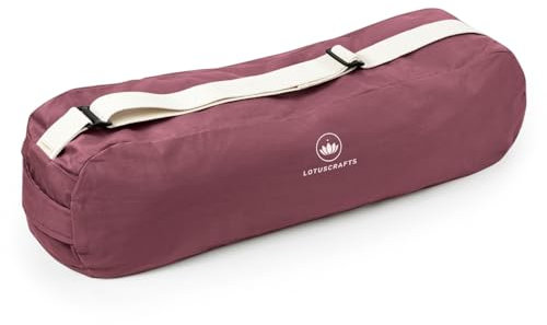 Lotuscrafts® Yogatasche PUNE aus Bio-Baumwolle, Fair & Ökologisch, Ideale Yoga Tasche für Yogamatte und Zubehör, Yogamattentasche mit Extra Fach, 72 cm x 18 x 15 cm