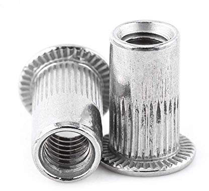 Blind Rivet Nut Insert Stainless Steel Rivnut Nutsert Screw Flat Head Metric Threaded M3/M4/M5/M6/M8 (M4)