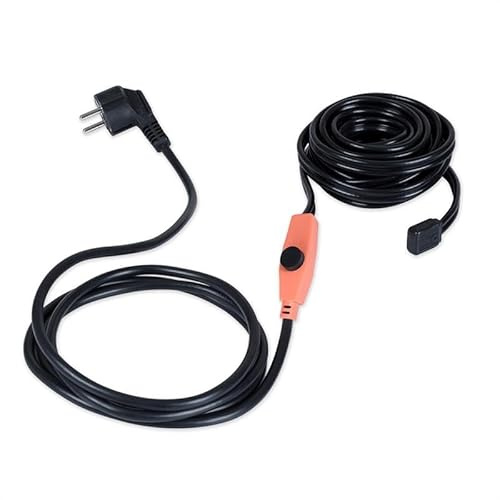 Waldbeck Flow Wire 4 Frostschutzkabel, Länge: 4 m Frostschutzkabel + 1,8 m Stromzuleitung, mit Thermostat, schaltet sich bei unter 6 °C ein, Heizleistung: 16 W/m, Schutzklasse: IP68
