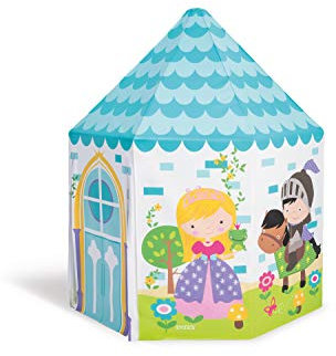 Intex Casita infantil tela, , 104x104x130 cm, Cabañas para niños interior, Con forma de castillo, color azul claro, Casita infantil tela plegable, Tienda de campaña niños (57003)
