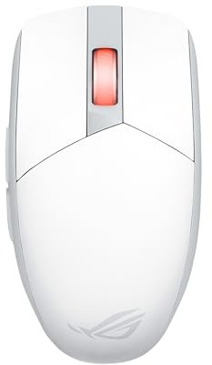 ASUS ROG Strix Impact III Wireless White Gaming-Maus | optischer Sensor ROG AimPoint, ROG SpeedNova Wireless, Bluetooth, großer Akku, ROG Omni Receiver: Tastatur/Maus mit Dongle