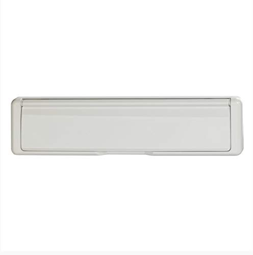 12 Fab & Fix Nu Mail Letterplate Premium Heavy Duty Sprung Letter Box Upvc Wood Door - Suitable for Mid-Rails and Composite Doors 40-80mm Thick (White)