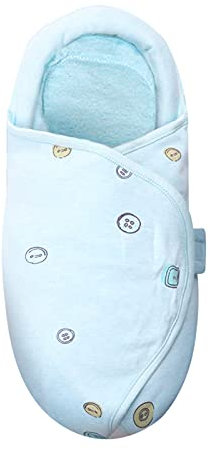 Knirose Pucksack Baby 0-3 Monate Baby Pucktuch Decke für Neugeborene mit Kopfschutz und Kopfstützung, Swaddle Puckdecke von 0-3 Monate (Blau)