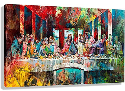 Das letzte Abendmahl Leinwanddrucke Gerahmte Poster Wandkunst Fotos von Ölgemälde Abstrakte Pop Art Moderne Wohnkultur 70x140cm (28x55in) Mit Rahmen