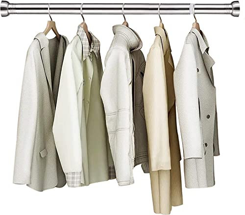 Ausziehbare Kleiderstange, 71-127 CM Garderoben-Stange der Kleiderbügel Verstellbare aus Edelstahl mit Runde Basis Verstellbarer Kleiderschrank Kleiderstange für Schlafzimmer