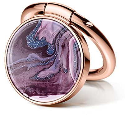 GVIEWIN Marble Cell Phone Ring Holder, Metal Kickstand Grip 360° Rotation Compatible with iPhone 17/16/15/14/Pro Max/Air/Plus Series & Galaxy S25/S24 Ultra and Other Phones (Quicksand/Purple)