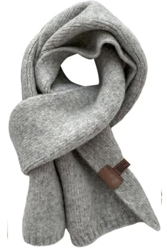 Fashion Solid Warm Cashmere Scarf for Women Winter Design Knitted Neckercheif Thick Woolen Yarn Shawl Neck Wrap