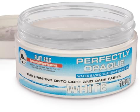Flat Fox Siebdruck-Tinte auf Wasserbasis, 100 g, Weiß