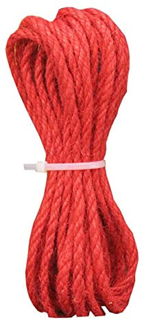 ZEALMAX Corde de chanvre colorée, 5 mm – 10 mètres de ficelle de jute pour travaux manuels, projets, emballages, jardinage, rouge
