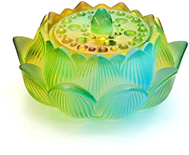 XNSHUN Glas Räuchergefäß, Räucherstäbchenhalter Lotusform Weihrauchbehälter, Transluzent Räucherschale, Ideal Für Yoga Entspannung Meditation Home Office
