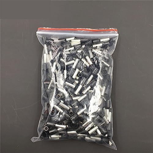 NALsa 1000 Stück E1008 Rohrisolierende isolierte Klemme 1 mm2 18 AWG Kabeldrahtverbinder Isolierender Crimp E Schwarz Gelb Blau Rot Grün (Color : Black)