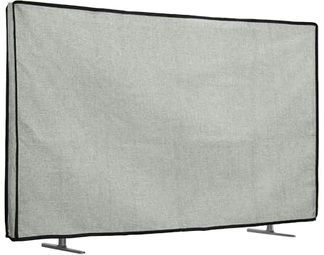 kwmobile Custodia Protettiva TV Compatibile con 32 TV - Copri Televisore da Esterno - Copertura Antipolvere TV grigio chiaro