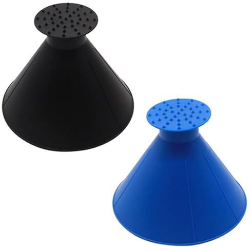 Youery Pack of 2 ice scrapers, car round, car ice scraper, windscreen snow remover, car ice scraper with funnel, 360 degree car windows, ice scraper for car windscreen, window panes