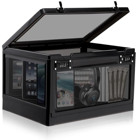 Lalifebuss Large Lock Box for Personal Items, 24 Litre Combination Lockable Storage Box for Office Locker/School/Medicine/Snacks/Phone Jail/Electronic/Home
