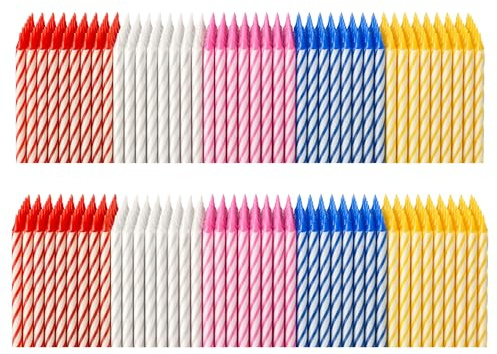 par Tuğba Aydan - Bougie d'anniversaire - Lot de 144 bougies d'anniversaire de couleurs variées pour gâteau, bougie de gâteau pour anniversaire, petites bougies de fête…