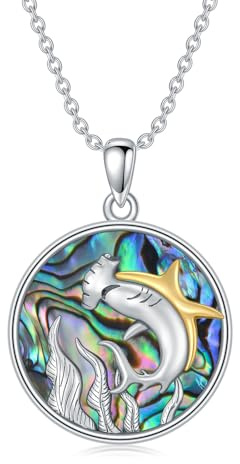 HUKKUN Collar de tiburón martillo, plata de ley, colgante de tiburón, joyería de tiburón martillo, regalo para mujer, No es una piedra preciosa