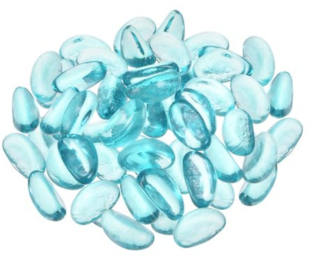 sourcing map Perles en verre pour foyers, graviers réfléchissants pour décoration d'aquarium, 1 000 g, bleu