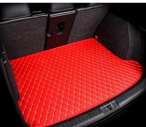 Auto Kofferraummatte Für Jeep Für Compass Für MP Für 552 2017~2022 Auto Matte Leder wasserdichte Tapete Automotivo Pad Auto Kofferraum Matte Auto Zubehör Kofferraum Teppich(RED SIGIE)