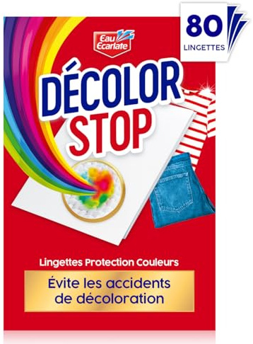 Decolor Stop Lingettes Protection Couleurs x80 Anti‑Décoloration Textile | lingettes protection couleurs, évite accidents décoloration, préserve éclat, tous textiles, toutes températures, lavage mixte