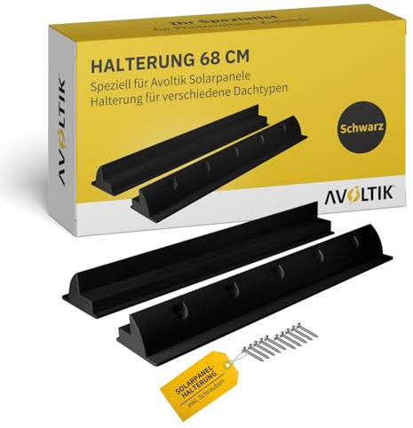 Avoltik Solarpanel Halterung spoiler geeignet für Wohnmobil, Boot, Flachdach, Wohnwagen I wetterbeständig aus ABS Kunststoff in schwarz 68cm I Solarpanelhalterung Halterung Solar inkl. Schrauben