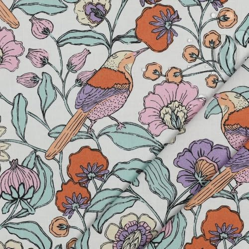 Baumwollstoff beschichtet | beschichtete Baumwolle | FLOWERS | weiß | by Poppy | ab 50x146 cm | Meterware