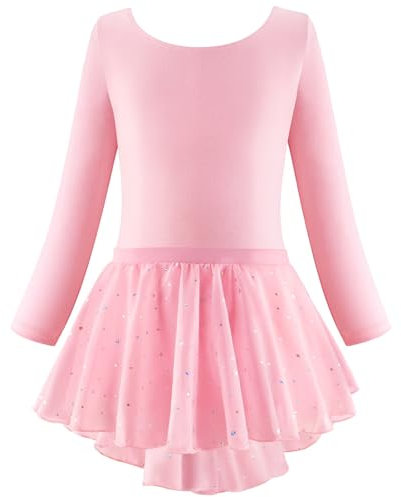 Kinder Ballettkleidung Ballettkleid Mädchen Kurzarm Langarm Baumwolle Balletttrikot Ballettanzug Tanzkleid Tanzbody mit Rock Tütü Mode，Geschenke Kinder