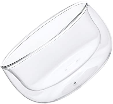 HOLIDYOYO Cuenco De Vidrio Transparente 350 Ml Doble Capa Antiescaldaduras Resistente Borosilicato para Postres, Alimentos y Snacks Uso Doméstico Restaurante Picnic