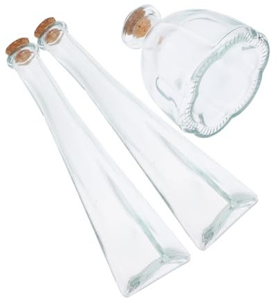 MUCKLILY 3 Piezas Botellas Decorativas de Vidrio con Tapón de Corcho de Frascos para Ceremonia de Arena de Boda Artesanal para de Manualidades y de Bodas