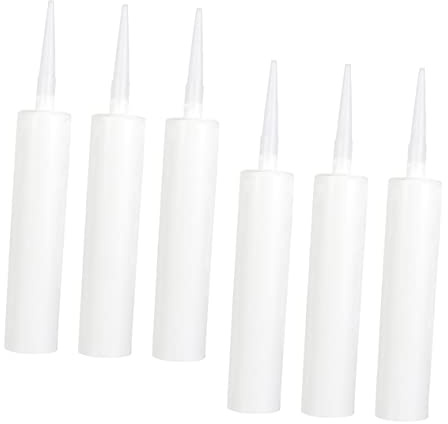 Didiseaon 6pièces Tubes De Mastic Rechargeables Plastique Blanc Tube De Mastic Vide Pour Colle Et Joint Facile à Utiliser Installer