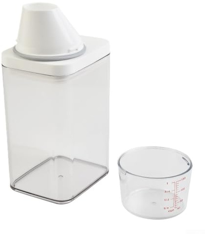 Contenitore in plastica per detersivo per bucato con misurino, ermetico, dispenser per polvere, 700 ml-1900 ml (700 ml)