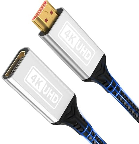 Lumivtx HDMI Verlängerungskabel,0.5M 4K@60Hz 2K@144Hz HDMI 2.0 Verlängerung Geflochtenes Nylon Kabel Stecker auf Buchse Highspeed 18Gbps UHD ARC HDR HDCP 2.2 kompatibel mit TV Stick,HDTV,PS5,PS4