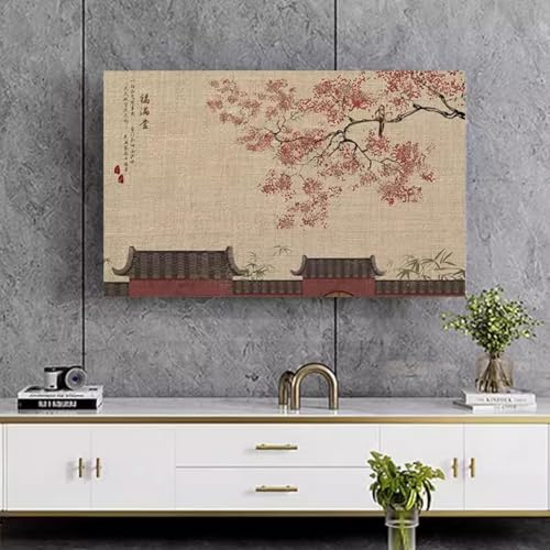 HSTANGKY Funda Antipolvo Para TV De 32 A 65 Pulgadas Para Interiores Protector De Pantalla Universal Estilo Chino Para Televisores LCD/LED Funda Para Televisor-flower5||40-43inch