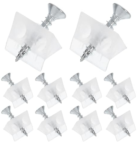 TOVINANNA 50 piezas Cuñas Plásticas para Soporte Ángulo Transparente con Tornillos Refuerzo Muebles Estanterías Armarios Fácil Instalación