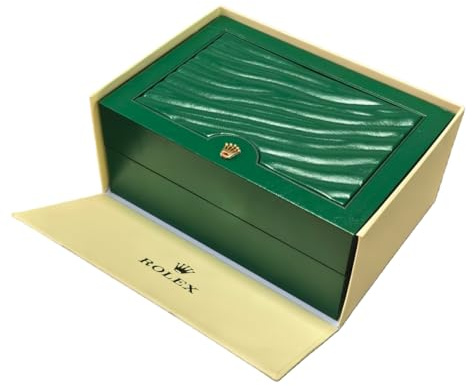 ROUREOX Custodia Orologi Scatola Uomo Singola Verde Pelle Legno Struttura Interno Morbido Cuscino Protezione per Rolex Oyster Perpetual