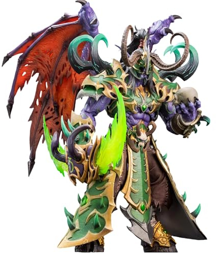 Nästa Fig Memory-leksaker 1/10 World of Warcraft Illidan Demon Hunter-Limited Edition Black Corrupted Edition, mycket detaljerad artikulerad samlarfigur för vuxna spelare och fans actionfigurer