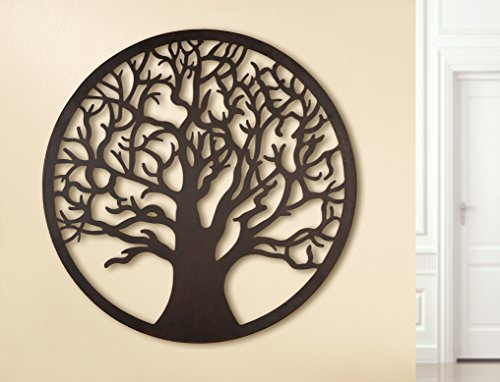 GILDE Wandrelief Wandbild Baum rund Handwerk