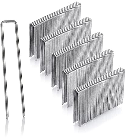 GardenMate 300 Grapas de sujeción galvanizadas de Alambre de Acero | Longitud 100 mm, Ancho 13 mm, Ø 2,9 mm