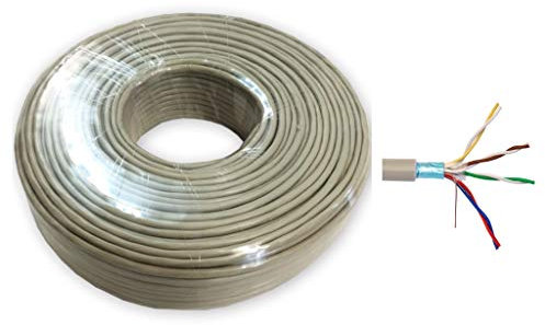 Cable telefónico (20 m, 4 x 2 x 0,6 mm, 8 cables, J-Y(ST) y redondo, con apantallamiento extra de aluminio)