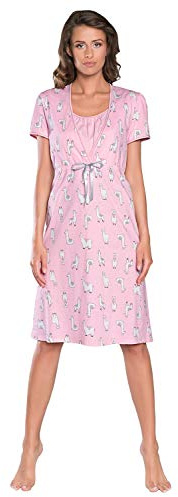 Italian Fashion IF Nattlinne För Kvinnor Ammande Nattlinne För Gravida Gravida Sovkläder Gravidmode Med Fullängds Knappslå Födelseskjorta För Mamma