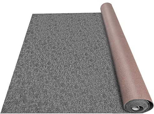 VEVOR Alfombra de Poliéster de 1,8 x 4 m, Alfombra para Terraza y Patio Antideslizante, Espesor de 4,6 mm, Alfombras Marinas para Exteriores Baños Porche A Prueba de Agua de TPR Gris, Fácil de Limpiar