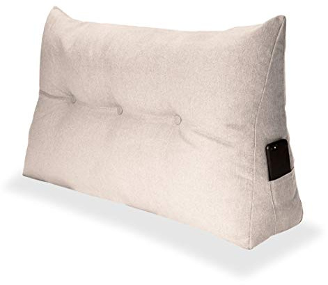 Comfort-Pur Kopfkissen Sofa Bett Keilkissen Dekokissen Zierkissen Ergokissen Rücklehnekissen dreieckig Produzent viele Größen (Ecru, 180 cm)