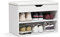 Mondeer Shoe Storage Bench, Shoe Cabinet with Storage Seat, 60 x 30 x 43 cm Wooden White Small Unit for 8 Pairs Shoes