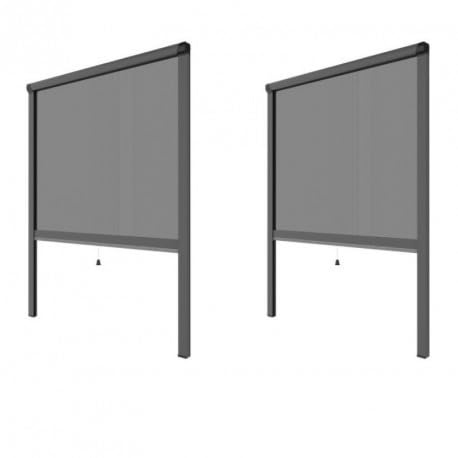 Pack ECO de 2 moustiquaires alu H145 cm x L130 cm Gris