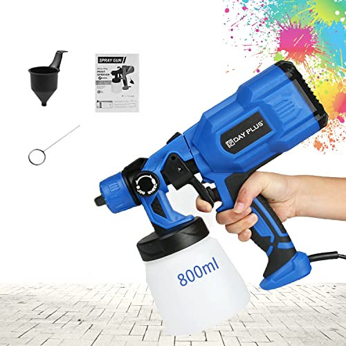 Pistola a spruzzo per vernice elettrica per vernice da parete, pistola a spruzzo per vernice (contenitore da 550 W, contenitore da 800 ml, 3 modelli di spruzzo, medie e grandi superfici di lavoro)
